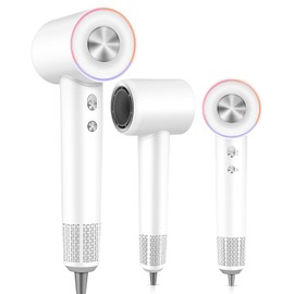 Hair Dryer Blow Dryer,180000 RPM High-Speed Brushless Motor 500 Millions Negative Ionic hairdryer for Fast Drying, Quiet Thermo-Control Hair dryers for Women Home Travel Salon (White)