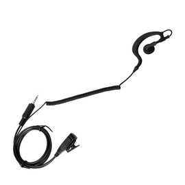 HYSHIKRA G Shape Earpiece, Coiled Cable Headset with Lapel PTT Mic for YAESU/Vertex VX-6 VX-6E VX-6R VX-7E VX-7R Icom IC-4300 IC-4300L Handheld Walkie-Talkie Transceiver