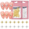 XEAOHESY 200pcs Gold Silver Star Nail Charms Metal Nail Rivets