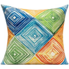Outdoor Throw Pillow Covers 18X18 Set of 4 Summer Orange Rust Colorful Multicolor Decorative Cushion Cases Abstract Mid Century Modern Decor Home Decorations for Couch Patio Furniture Bench Sofa Porch