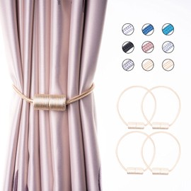 Curtain Tassels, Magnet, Curtain Tiebacks, Tassels, Stylish, Curtain Holder, Curtain Clips, Ornaments, Curtain Accessories, 2 Colors, Gold, Beige, Set of 4