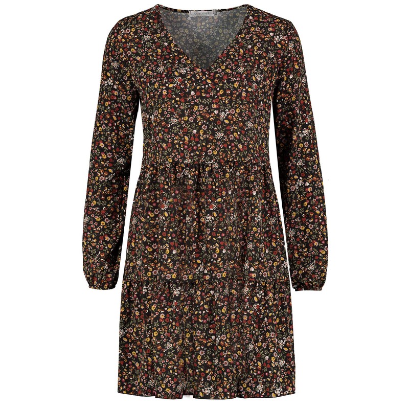 Sublevel Women's Spring and Summer Floral Long Sleeve Floral Dress,