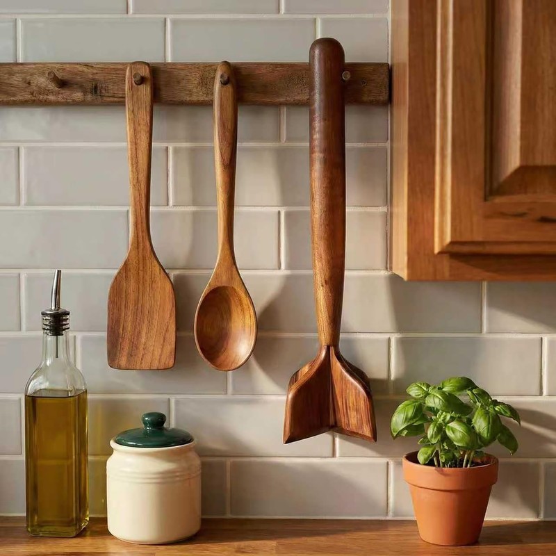 Teak Wooden Meat Chopper, Ground Beef Masher, Chicken Shredder&Meat Chopper,