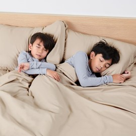 Casual Living Twin XL Sheets Set 3 Piece Cooling Sheets with 1 Pillowcase Soft Microfiber Hypoallergenic Washable Bed Set Deep Pocket Lightweight Bedding Elasticized for Dorm or Bunk, Twin XL, Beige