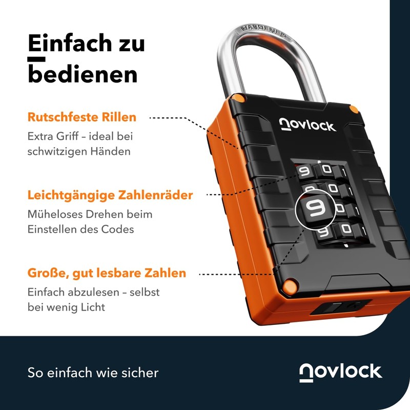 Padlock with Combination Code - 4 Digit Combination Lock for
