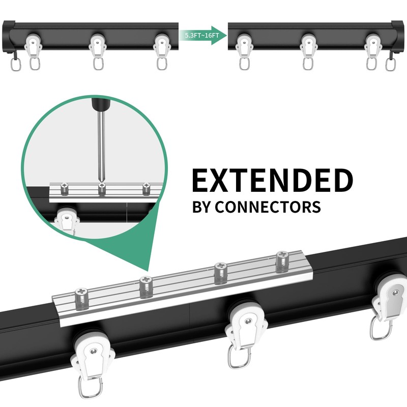 YLNANMI Flexible Bendable Aluminum Curtain Track Ceiling or Wall Mount