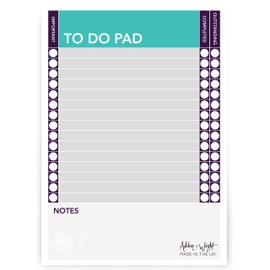 Ashton and Wright - A5 to Do Pad/Daily Schedule Planner/Desk Pad - 60 Sheets - 80gsm - Made in UK