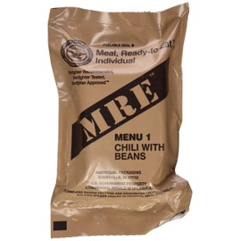 MRE (Meals Ready-to-Eat) Genuine US Military Surplus with Menu Selections, 01 Chili w/Beans