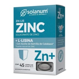 Solanum Zinc + L-lisina Aceite Semilla De Calabaza 45cap Sabor Sin sabor