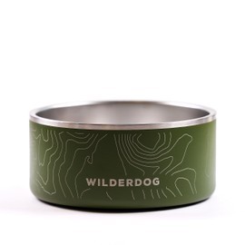 Widlerdog Stainless Steel Dog Bowl with Extra Durable Kitchen-Grade BPA-Free Stainless Steel with Non-Slip Rubber Ringed Bottom (Olive, 64 oz)
