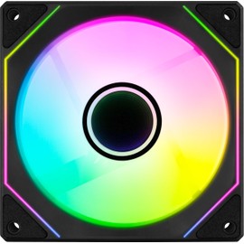 AeroCool Phantom M-3 Reverse Infinity Mirror ARGB Fan, for PC Case, 120mm, PWM 500-1800 RPM, Hydraulic Bearing, Eight Shock-Absorbing Pads, Liquid and Air Cooler, Black