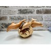 MAISONICA Dolphin Family Ornament Sculpture - Hand Carved Wooden Art