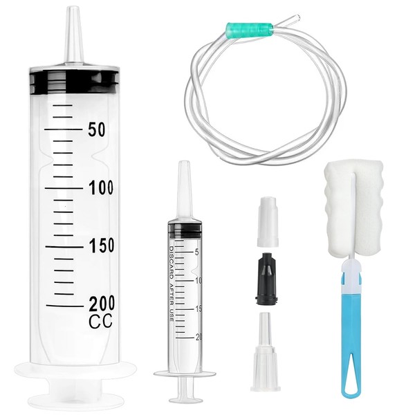 Large Syringe 200 ml Plastic Syringe Reusable Liquid Syringe with