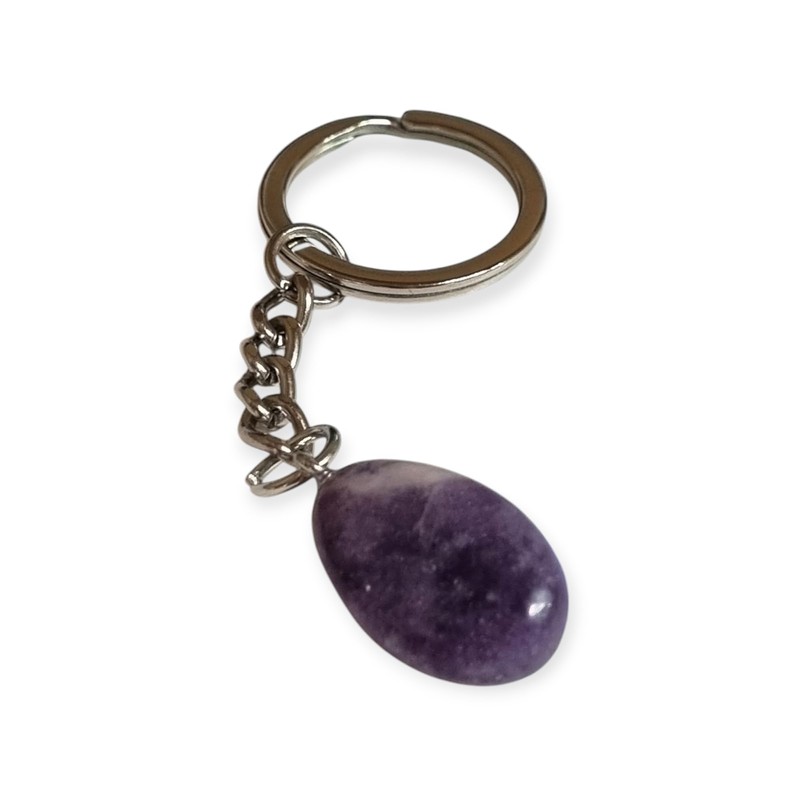 Amethyst Keyring, A Stone of Peace, Tumbled Semi-Precious Stone Key