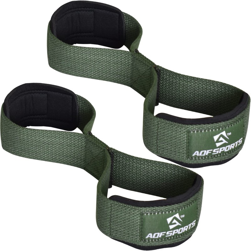 AQF Figure 8 Padded Lifting Straps Strength Training, Bodybuilding Weights