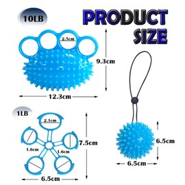 Abiemuce Finger Trainer, Hand Trainer, Pack of 3 Arthritis Hand Ball, Hedgehog Ball, Soft Rubber Kneading Ball, Finger Stretcher, for Hand Therapy, Osteoarthritis Training, Grip Strengthening,