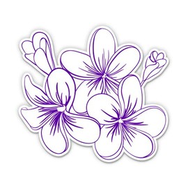 Plumeria Hawaiian Flowers Cute Aloha - 5" Vinyl Sticker - for Car Laptop I-Pad - Waterproof Decal