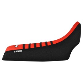 Yamaha 1987 - 2006 YAMAHA Banshee Gripper SEAT COVER Black Bright Red Black Ribs #112