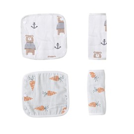 CHANGJIQ Baby Carrier Drool Covers 4-piece Set Baby Carrier Drool Covers 100% Cotton 6-layer Gauze Baby Carrier Drool Covers Going Out Drool Pad Drool Covers Soft Compatible with Child Seat Baby Baby