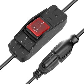 3FT Heavy Duty Extension Cord - HICITY 14AWG Power Cord with ON/Off Switch, UL Listed 16A 3 Prong Waterproof for Indoor Outdoor Use - Black