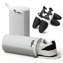 GUARD&MARINE Shoe Laundry Bags for Washing Machine – Large 2Pcs Reusable Sneaker Washing Machine Bags with Adjustable Shoe Trees & Hidden Zipper – 360° Deep Clean Mesh Laundry Cleaning Bags for Washer