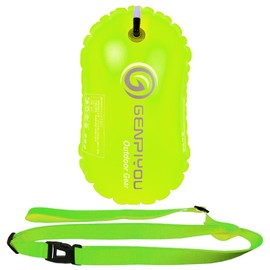 Swimming Buoy - LULUWA Inflatable Wild Swimming Fin for Open Water Sports Racing Training with High Visibility (Green)