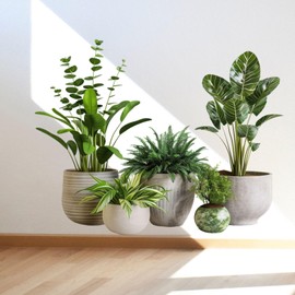 FUFUQUARE Green Potted Plants Wall Stickers Tropical Leaves Wall Decal PVC Removable Peel and Stick for Living Room Bedroom Kitchen Office