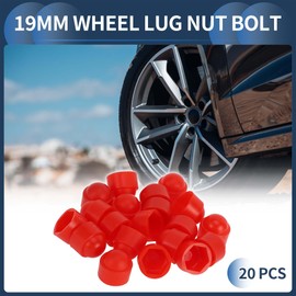 INFINAUTO Wheel Lug Nut Bolt Exterior 19mm Rims Tire Nut Screws Dust Cap Cover Nut Protection Plastic Red