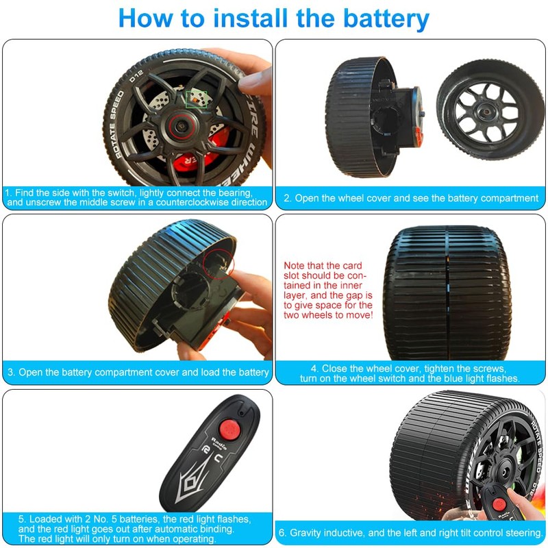 OBEST Remote Control Wheels, 360 Degrees Rotating RC Car Wheels