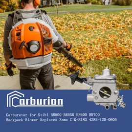 Carburionix BR600 Carburetor Carb Kit for Stihl BR500 BR550 BR600 BR700 BR 500 550 600 700 Backpack Leaf Blower Replaces Zama C1Q-S183 4282-120-0606 Parts - with Air Filter Spark Plug Kit