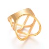 LZD 304 Stainless Steel Finger Rings Gold Size 7 17mm 