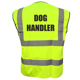 Dog Handler Printed Yellow Hi Vis Vest/Waistcoat, Security Officer, Security Guard Bouncer, Doorman, Events, XXXXXLarge