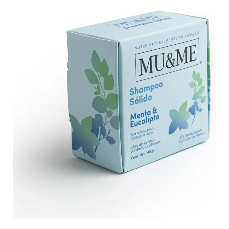 Shampoo Solido Mu&me Menta & Eucalipto Control Caspa 140gr