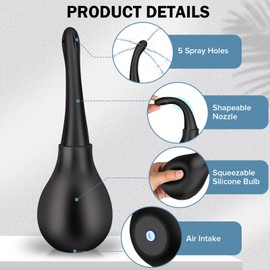 SewXew Enema Bulb Anti Backflow Anal Douche Kit with Lube for Men&Women