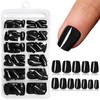 Bellelfin 240pcs Short Press on Nails Black Full Cover Short