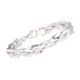 Ross-Simons Italian Sterling Silver Braided Bracelet. 7 inches