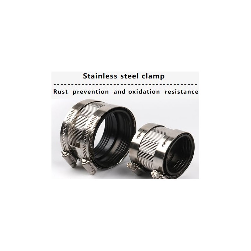 Flexible pipe Coupling with Stainless Steel Clamps.Pipe Connector for PVC