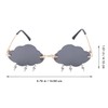 Rimless Cloud Sunglasses for Women, Stylish Bolt Party Glasses, Uv400