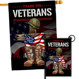 HAONEFECT Veterans Day Garden Flag Vertical Double Sided Memorial Day, Fourth of July, Set of 2 Veterans House Flags 28x40 & Garden Flags 12x18 Double sided Veterans Day Patriotic Flag Decorations (House + Garden Flags)