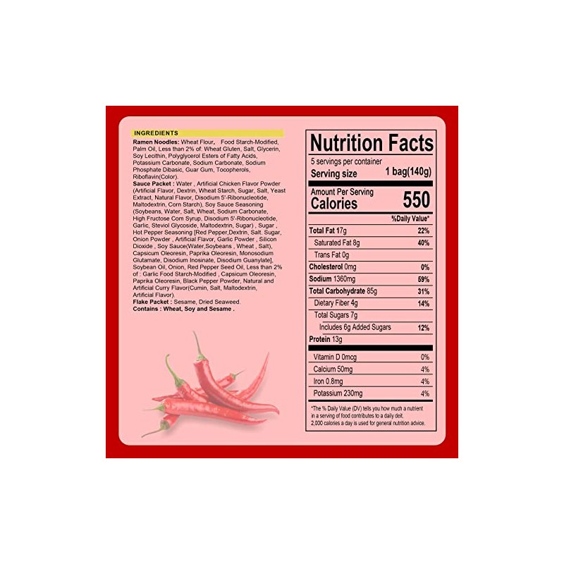 Samyang 2X Spicy Flavor Buldak Ramen Pack of 5