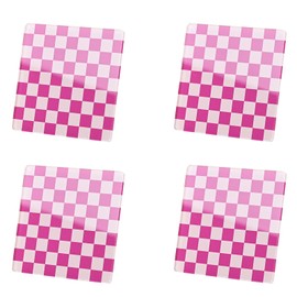 4 PCS Purple Acrylic Cup Coasters, 9.5cmx9.5cm Square Acrylic Coasters, Heat Resistant Table Protector