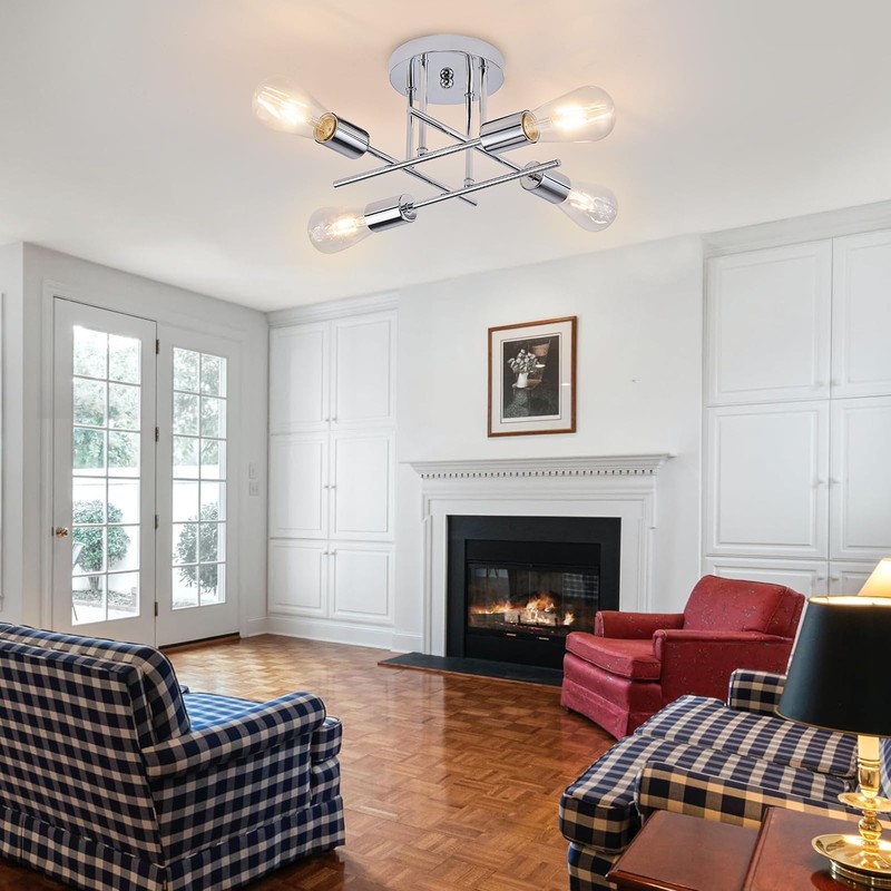 Dellemade Ceiling Light, 4 Lights Chandelier Ceiling Light for Living