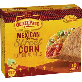 Old El Paso Stand 'N Stuff Taco Shells, Mexican Style Street Corn Flavored, Gluten Free Crunchy Corn Taco Shells, 10 Count, 5.4 oz
