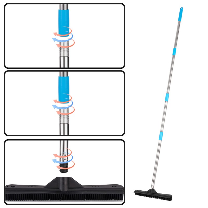 SCRUBIT Fur Remover Broom, Pet Hair Removal Tool with Squeegee