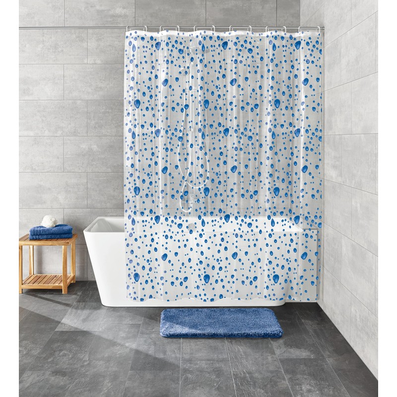 Kleine Wolke Shower Curtain, 100% PEVA, Blue, 180x200 cm