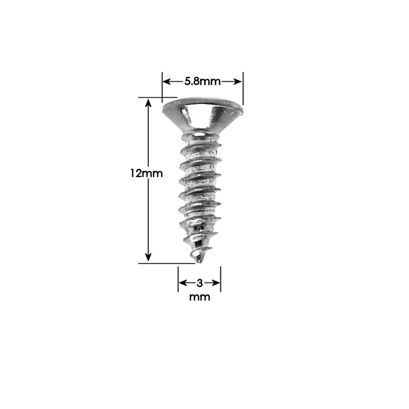 Guitar Anatomy Scratchplate Pickguard Screws Chrome x12