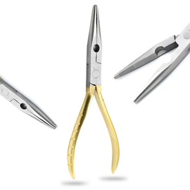 AAProTools Professional Fisherman's Gold Plated Needle Nose Pliers 6.25'' Long