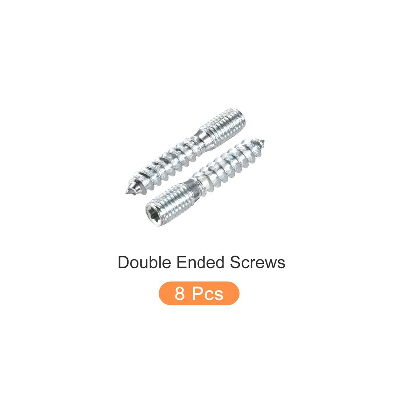 sourcing map Double Ended Screws (M10x50mm) 8pcs, Hanger Bolts Carbon