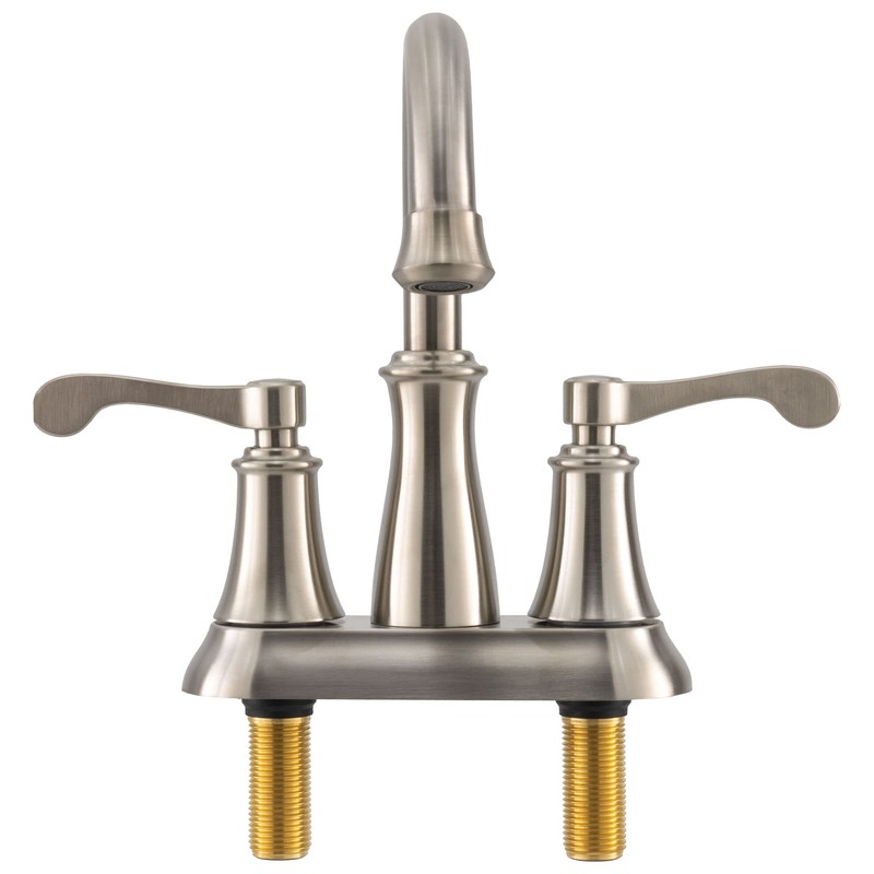 RecPro RV Bathroom Faucet Tall Spout Brushed Nickel with Drain