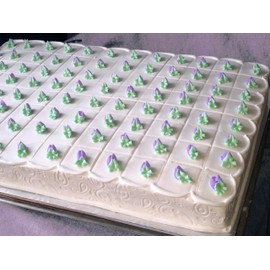 Pink Rosebuds Flower -24 pcs Edible Icing Cupcake Topper by BakersDozenToGo (Choose Styles Below)